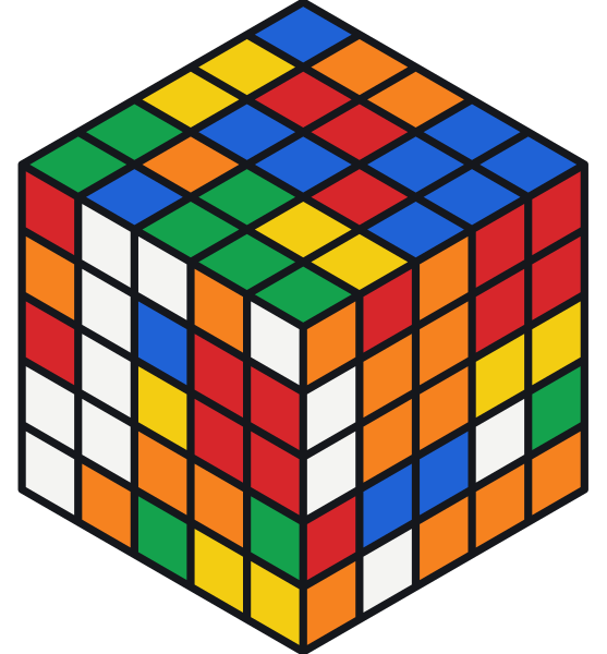 Karışık bir 5×5 Rubik küp