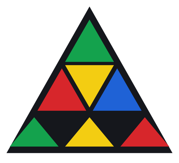 Piramit biçimli Pyraminx bulmacası