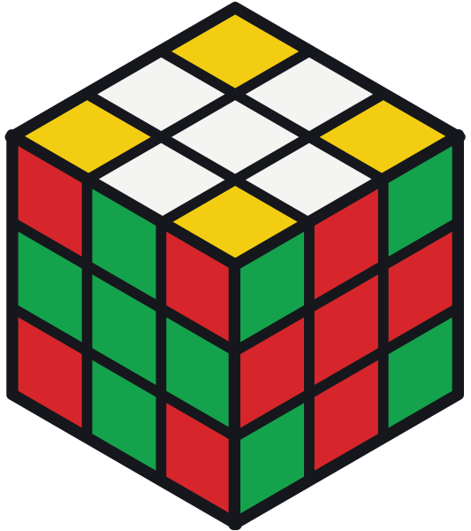 Rubik küpte büyük artı deseni