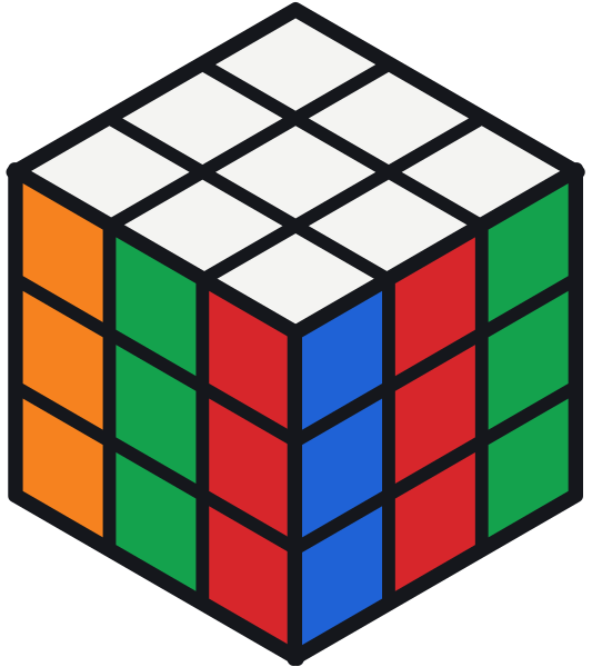 Rubik küpte dikey şerit deseni